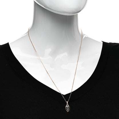 Cartier 18K Pink Gold Diamond Logo Pendant Necklace 2 of 5