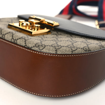 Gucci GG Supreme Monogram Web Medium Padlock Messenger Shoulder Bag Black 9 of 9