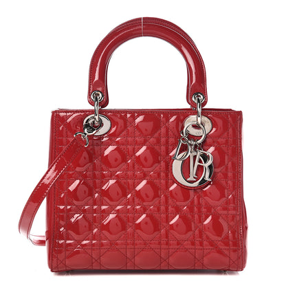 Christian Dior Patent Cannage Medium Lady Dior Red 1 of 12