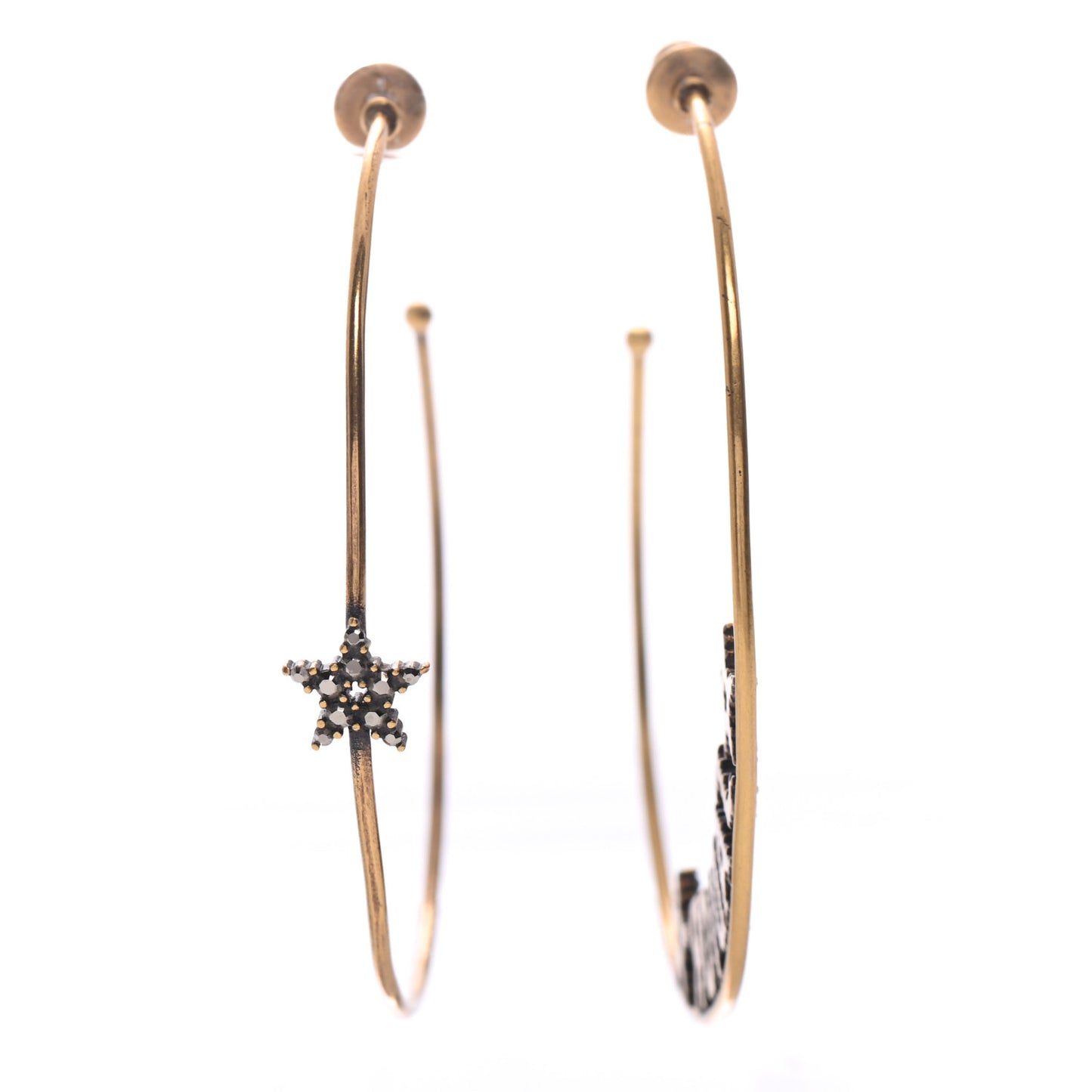 Metal Crystal J'Adior Hoop Earrings Aged Gold
