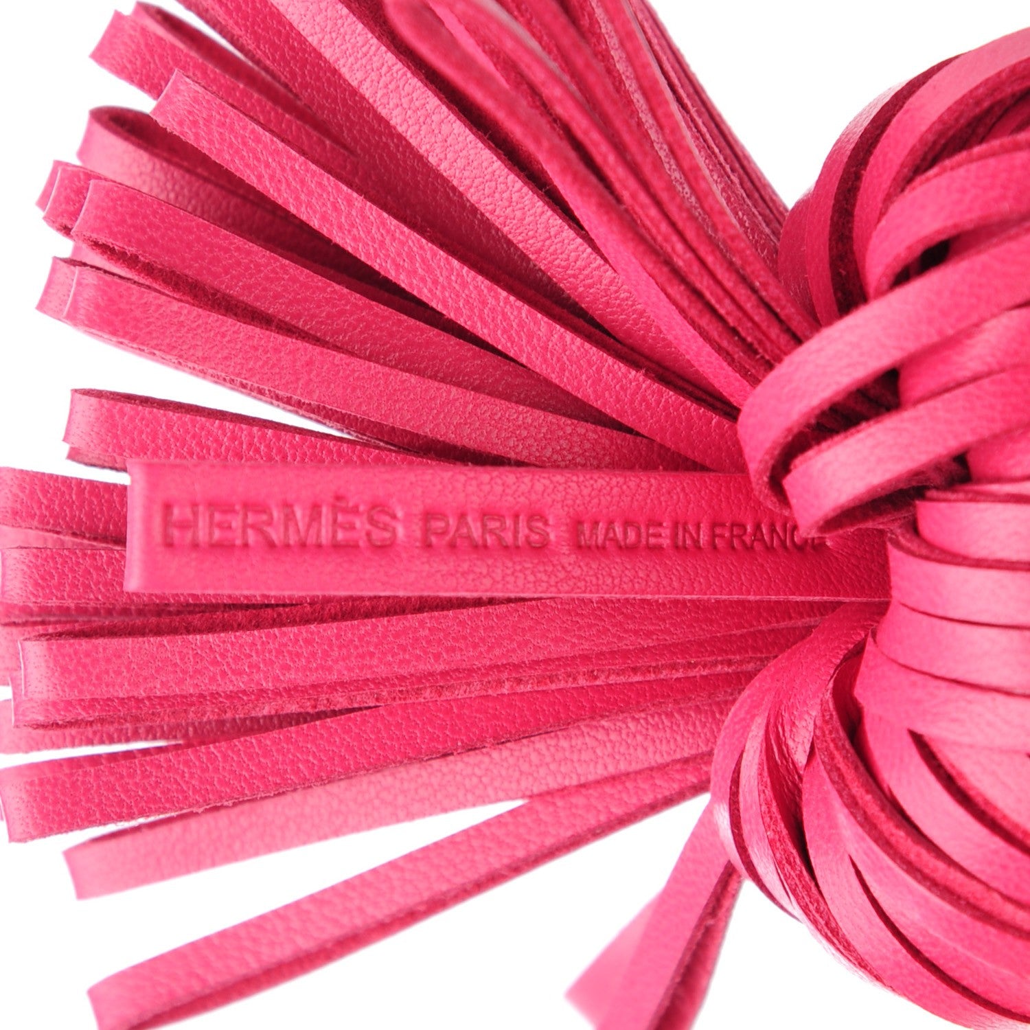 Hermes Lambskin Carmen Tassel Key Holder Rose Shocking 3 of 4