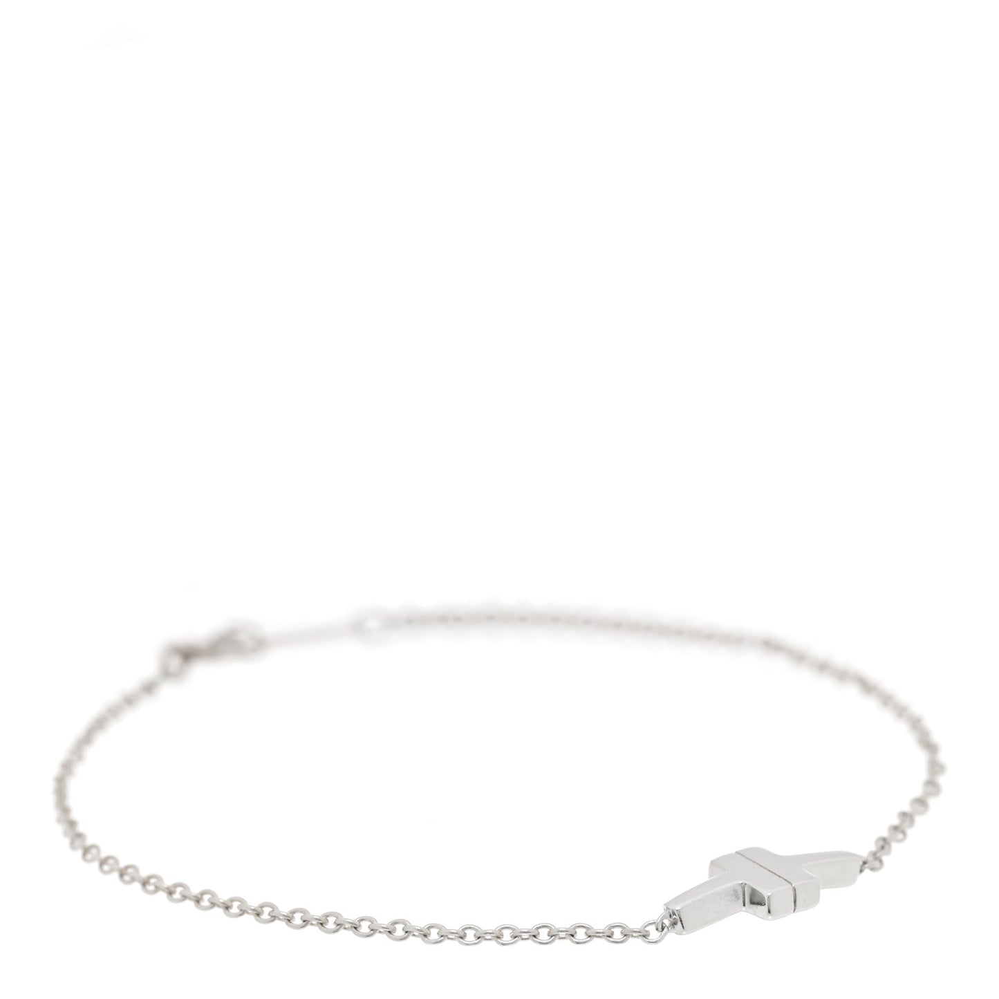 Sterling Silver T Two Single Chain Bracelet