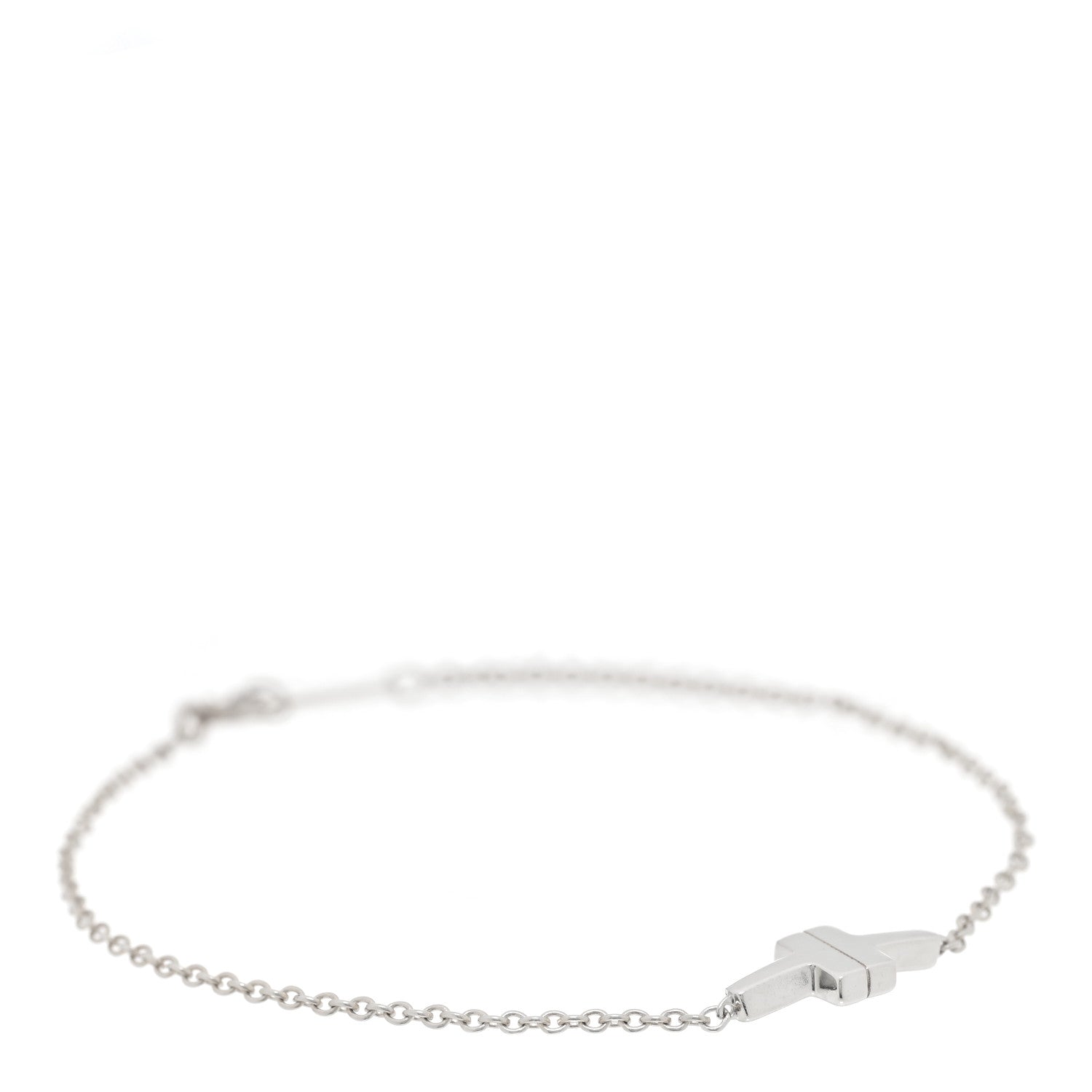 Tiffany Sterling Silver T Two Single Chain Bracelet 1 of 3