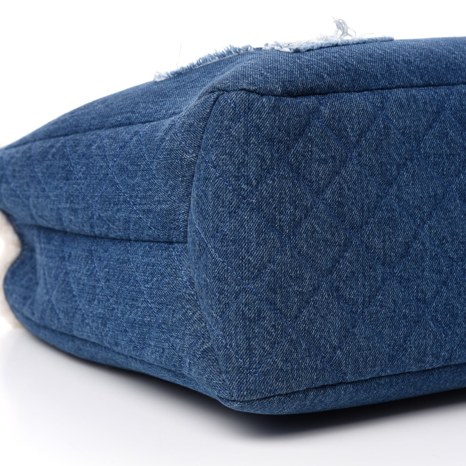 Chanel Denim Shearling Hieroglyph Coco Tote Blue 7 of 11