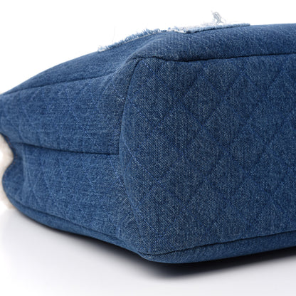 Chanel Denim Shearling Hieroglyph Coco Tote Blue 7 of 11
