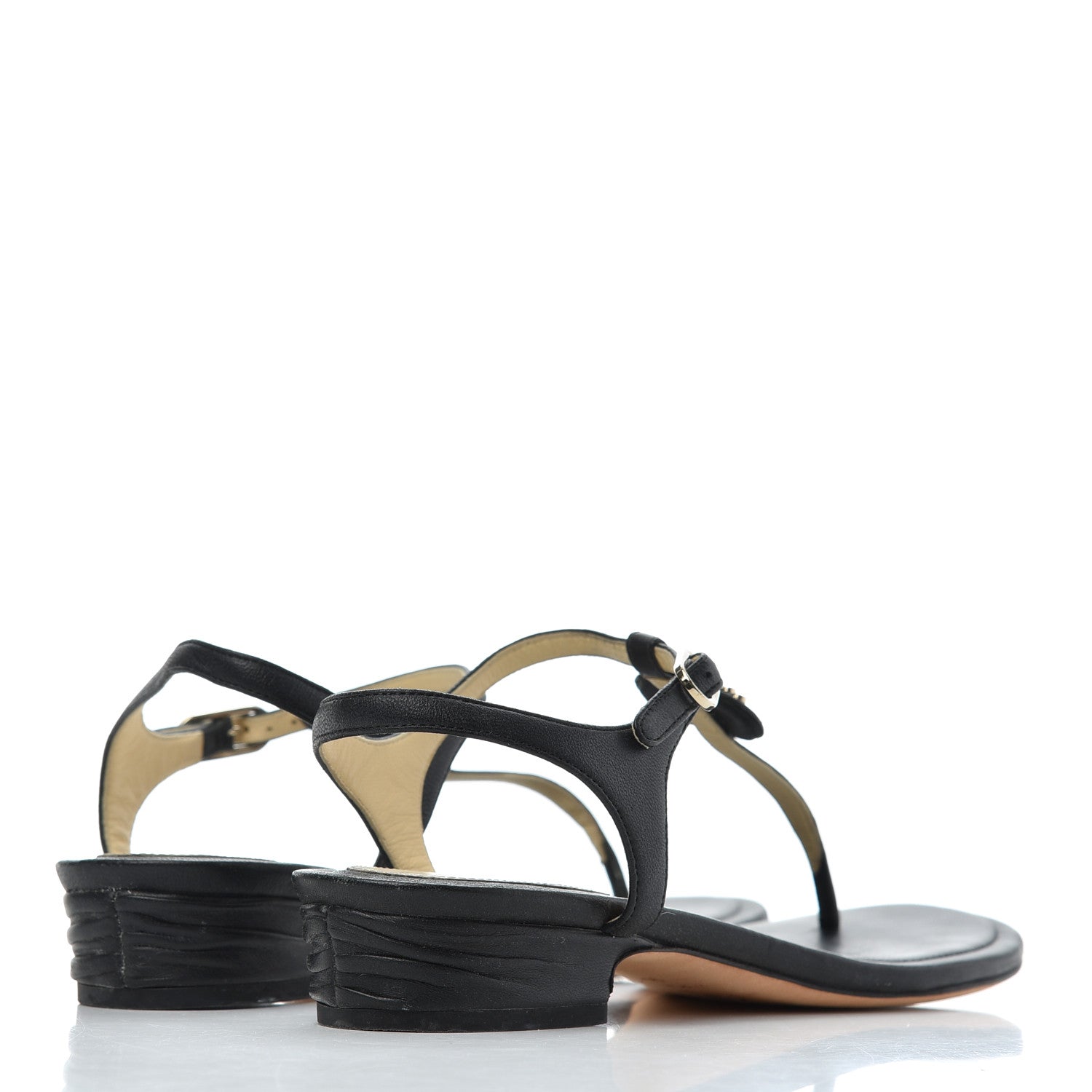 Chanel Lambskin CC Chain Thong Sandals 36 Black 4 of 19