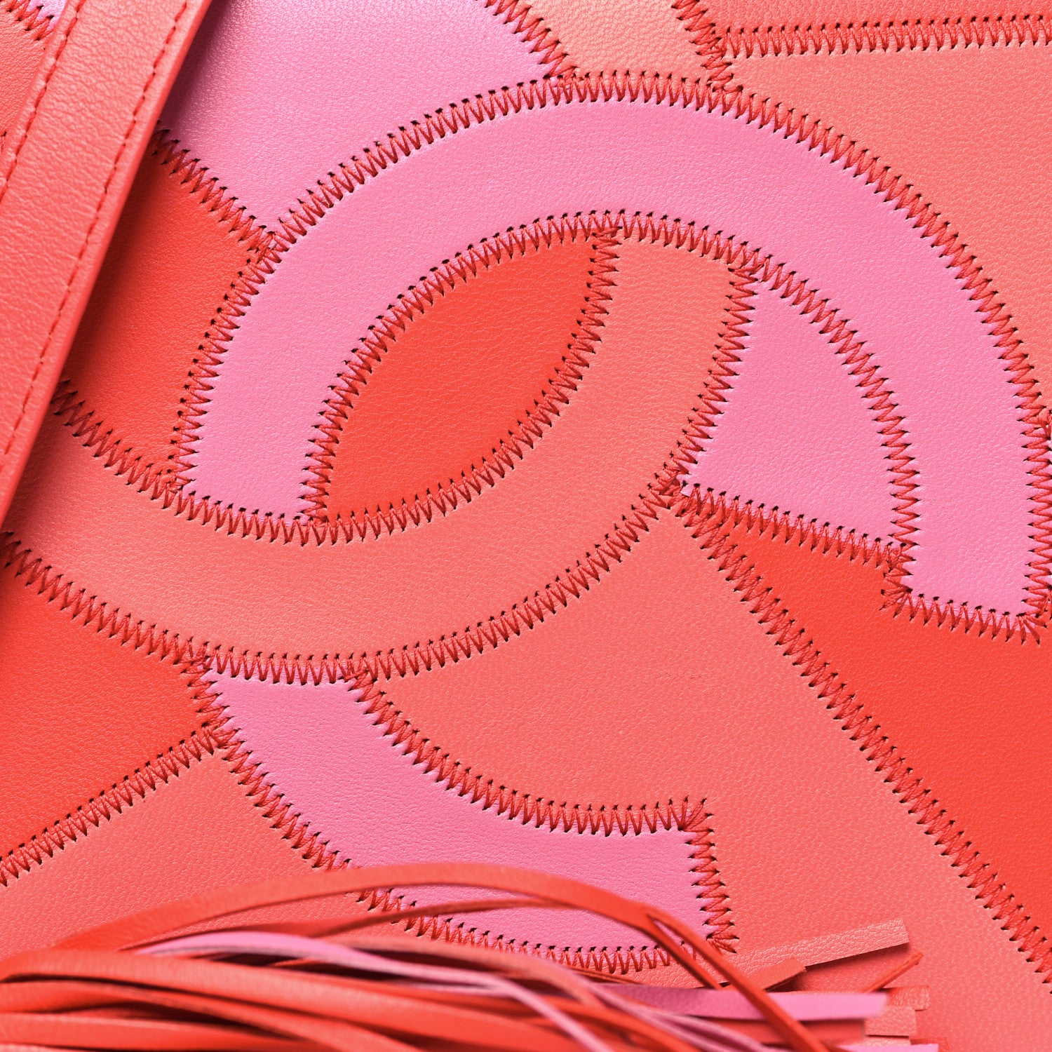 Chanel Lambskin Patchwork CC Tassel Crossbody Bag Pink 9 of 11