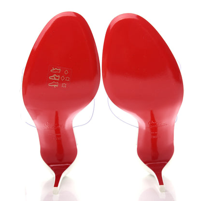 Christian Louboutin Patent PVC Just Nothing 85 Slide Sandals 36.5 White 6 of 10