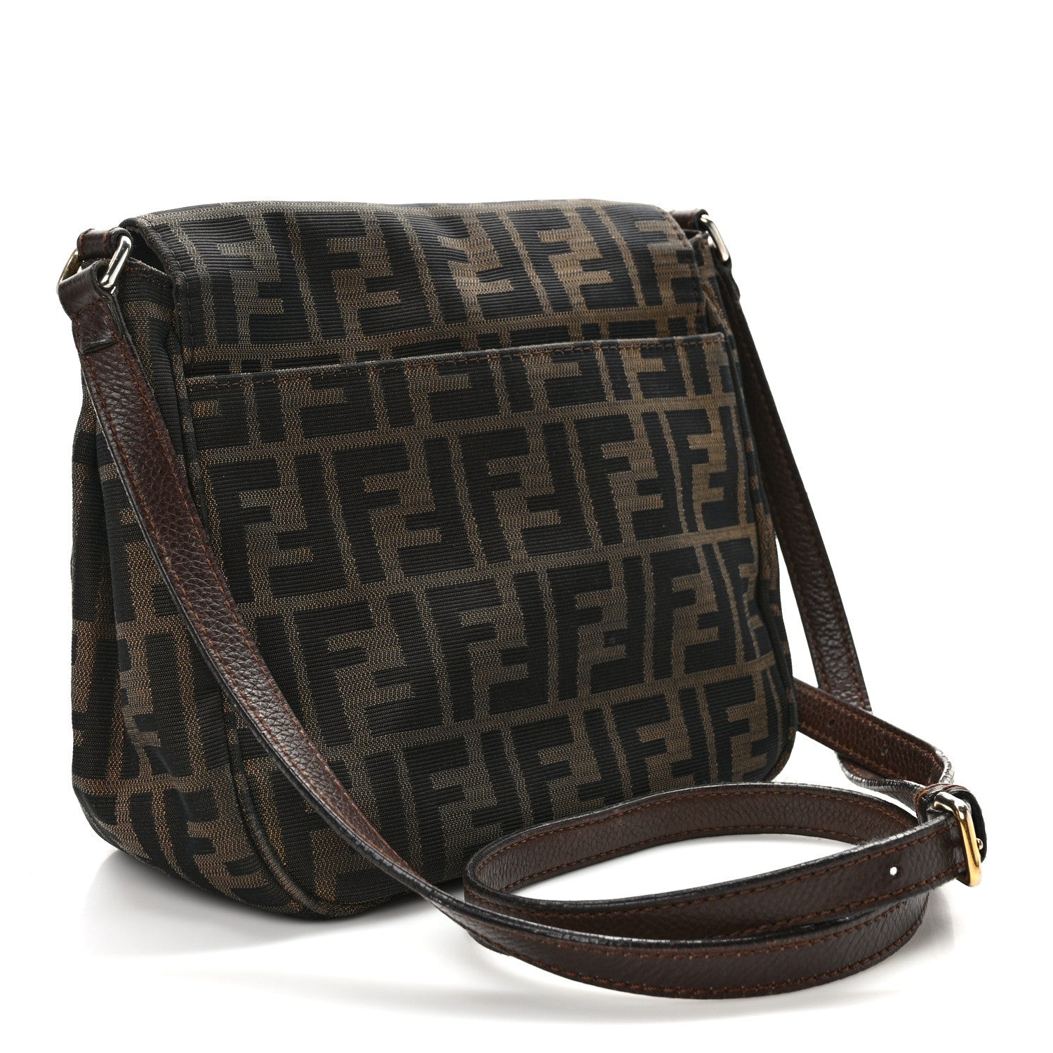 Fendi Zucca Vitello Artic Small Messenger Bag Tobacco Castagna 3 of 12