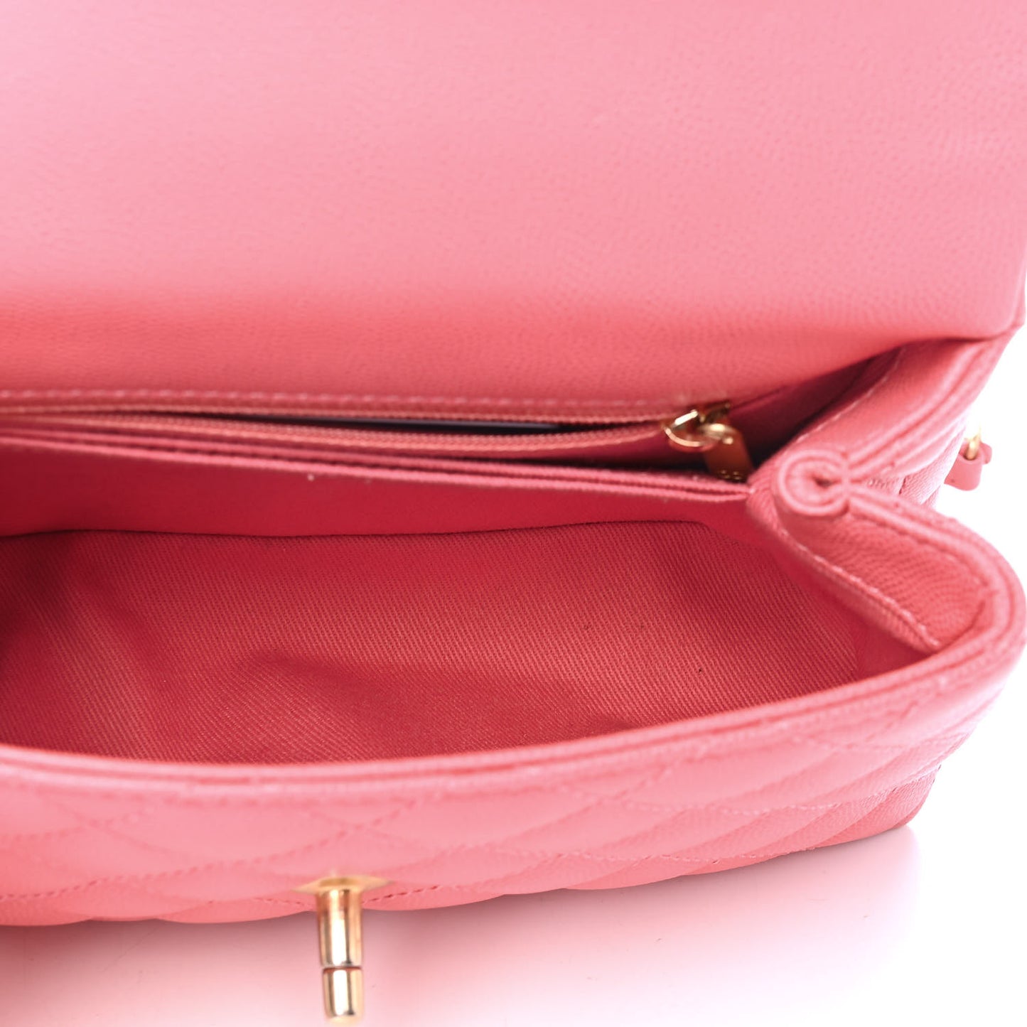 Caviar Quilted Mini Coco Handle Flap Pink