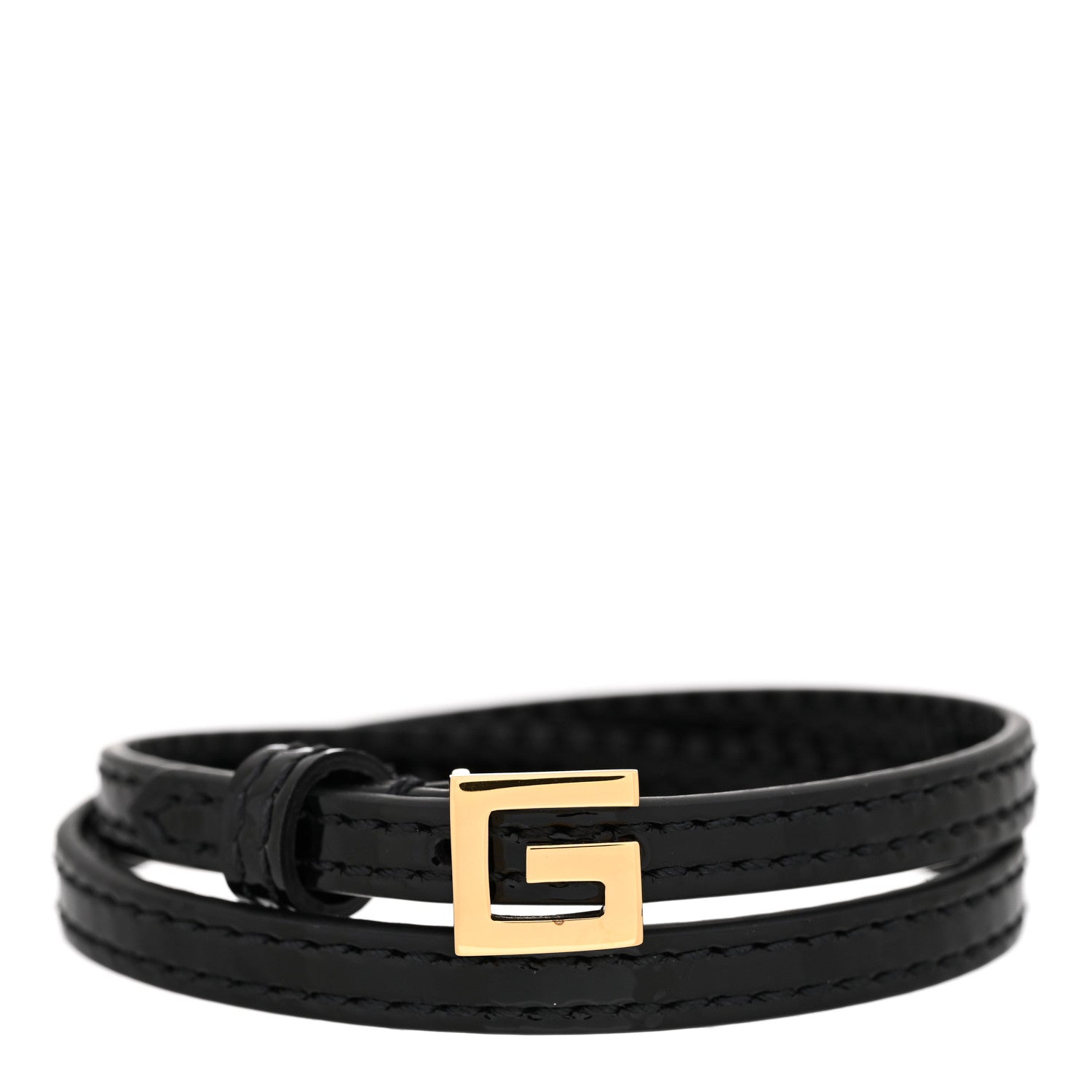 Gucci Patent Leather G Buckle Bracelet Black 1 of 6