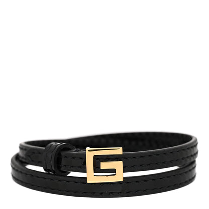 Gucci Patent Leather G Buckle Bracelet Black 1 of 6