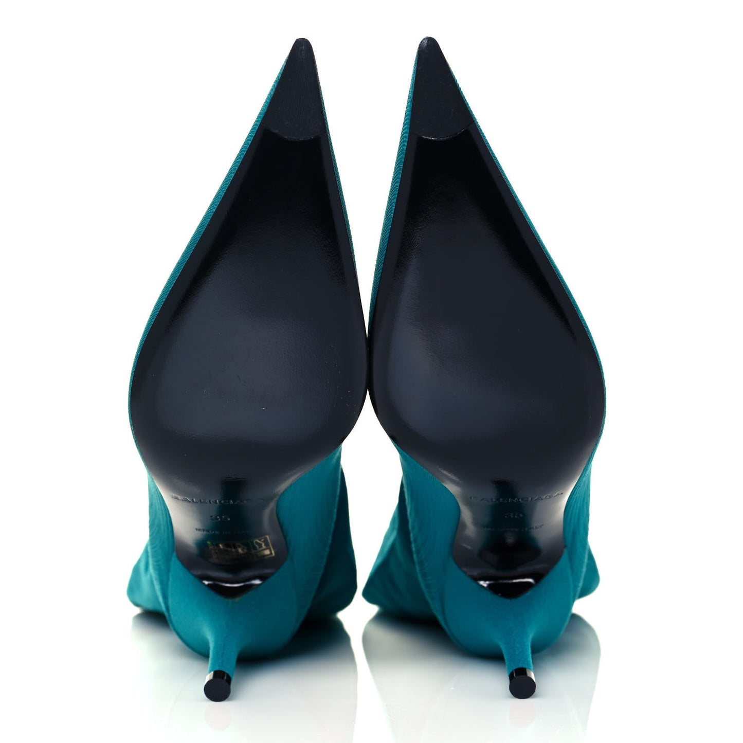 Jersey Crepe Pointed Toe Knife Booties 35 Azure