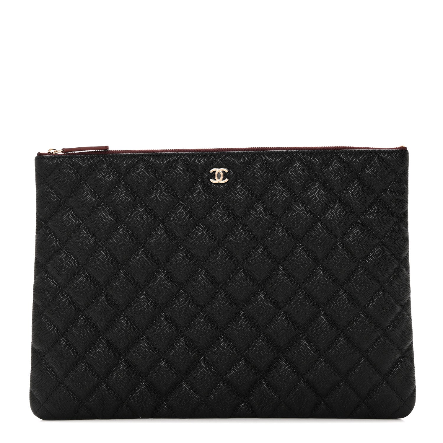 Chanel Iridescent Caviar Quilted Large Cosmetic Case Black 1 of 8