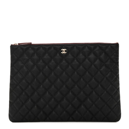 Chanel Iridescent Caviar Quilted Large Cosmetic Case Black 1 of 8