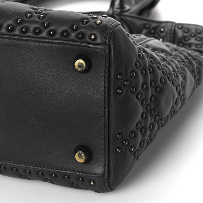 Christian Dior UItra Matte Calfskin Cannage Studded Medium Supple Lady Dior Black 6 of 10