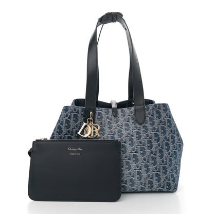 Christian Dior Denim Jacquard Oblique Medium Toujours Blue 3 of 13