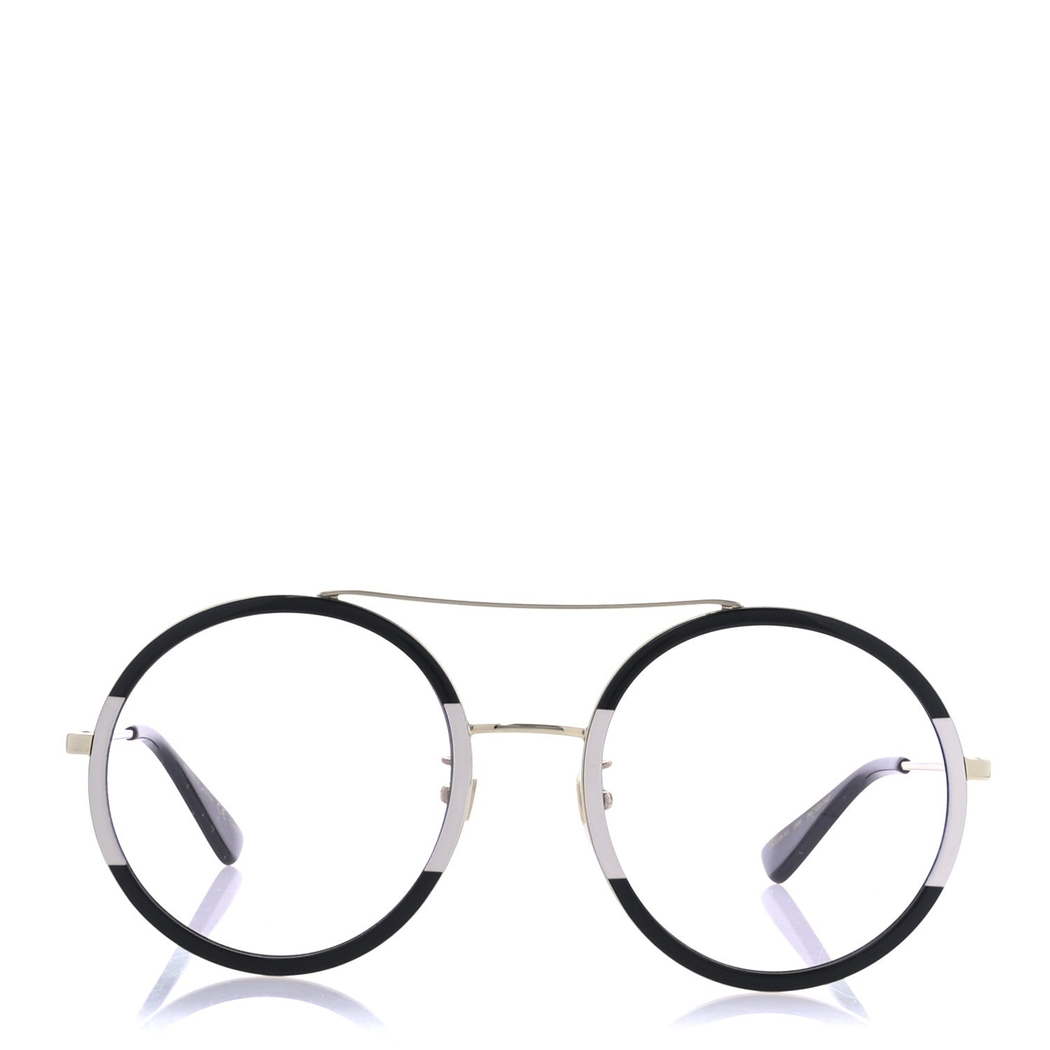 Gucci Round Frame Sunglasses GG0061S Black White 2 of 8