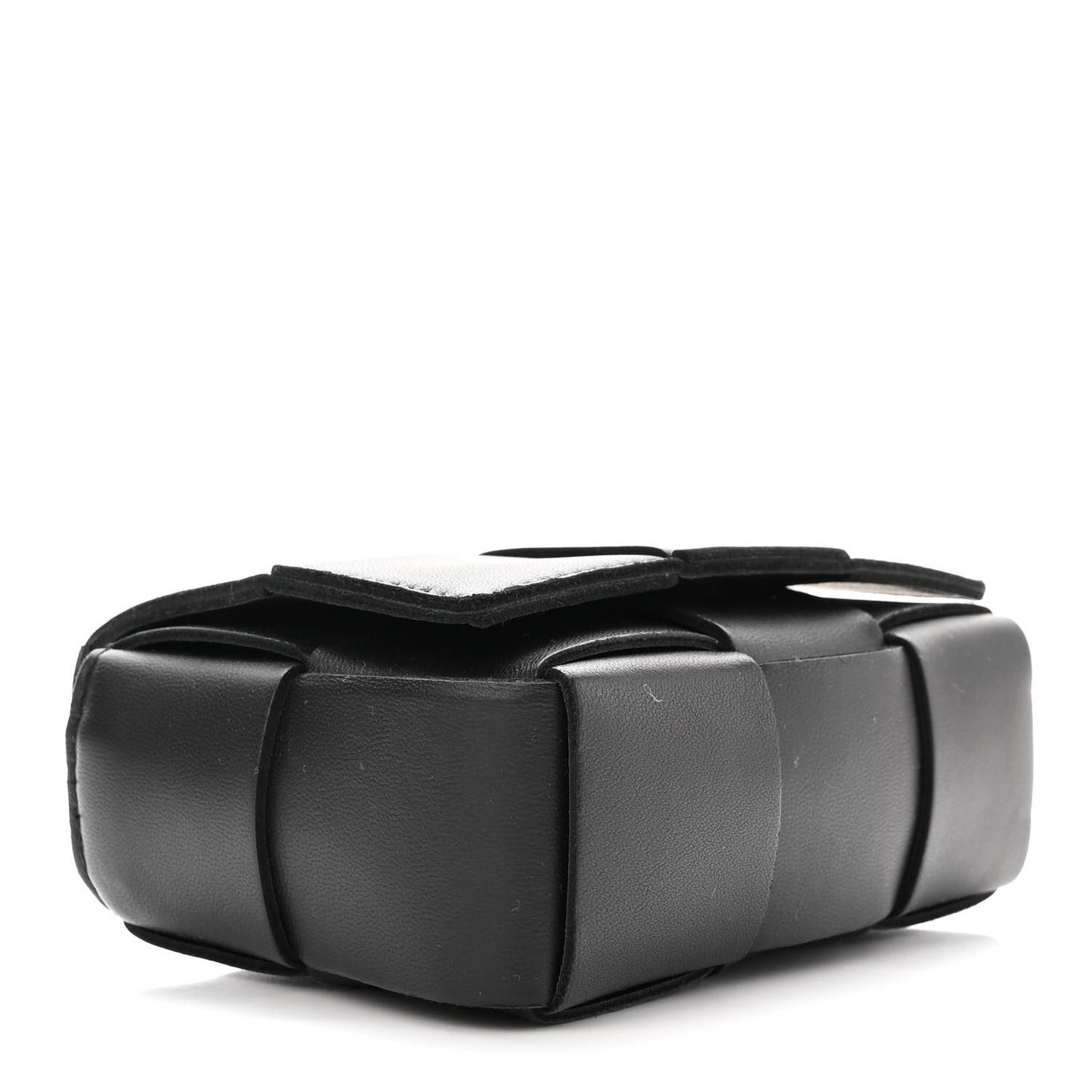 Lambskin Maxi Intrecciato Extra Mini Cassette Crossbody Bag Black