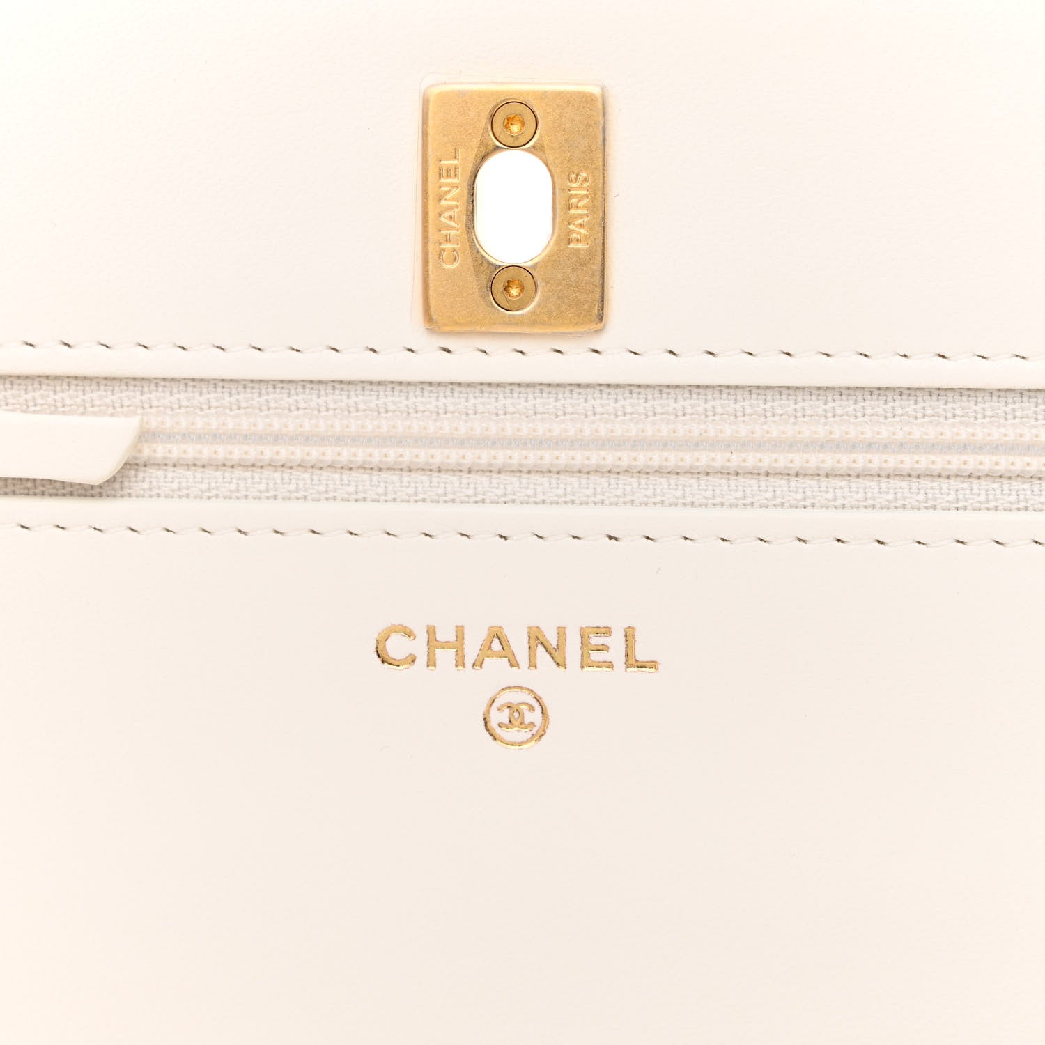 Chanel Lambskin Quilted CC Pearl Crush Wallet on Chain WOC White 6 of 12