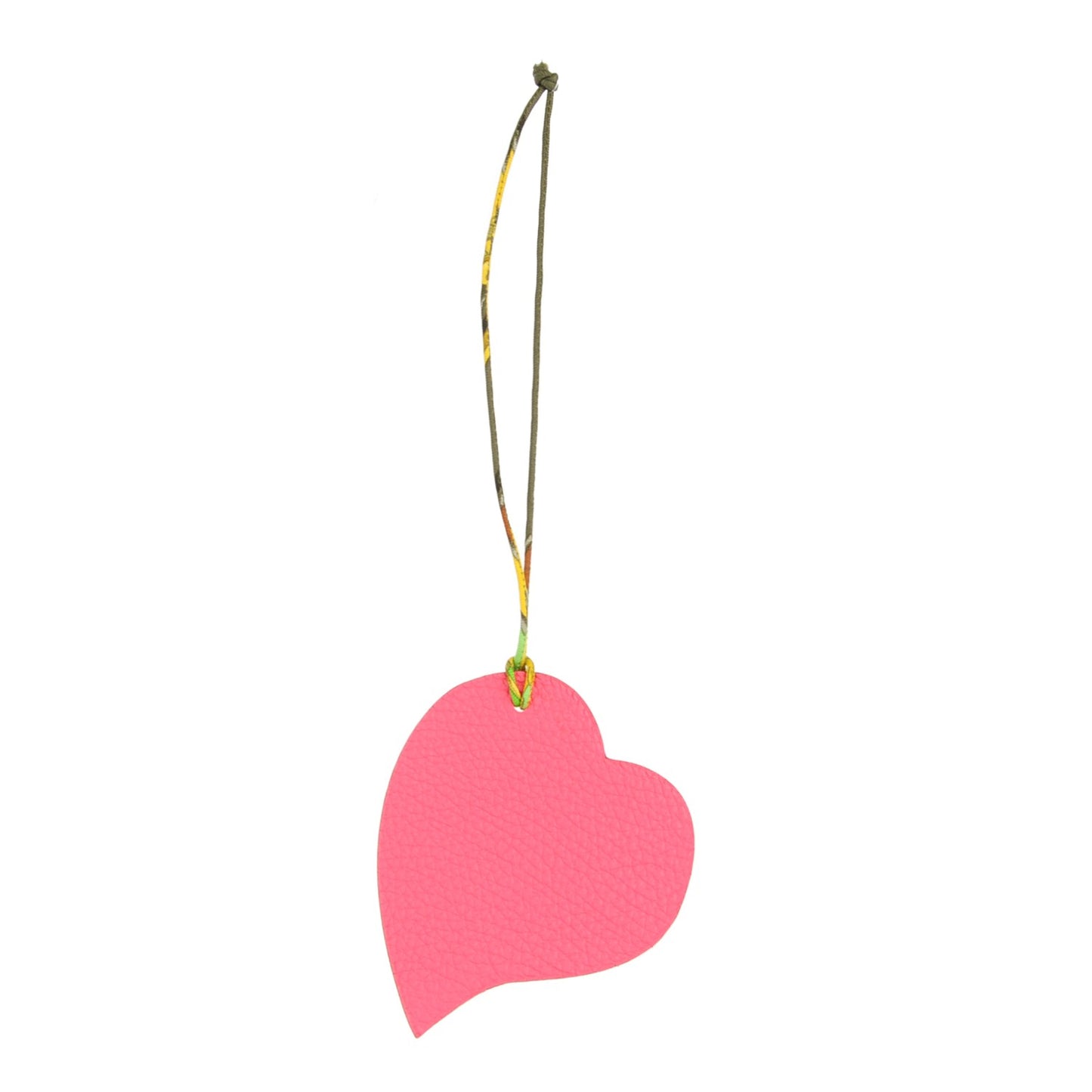 Togo Epsom Petit H Heart Bag Charm Rose Jaipur Feu