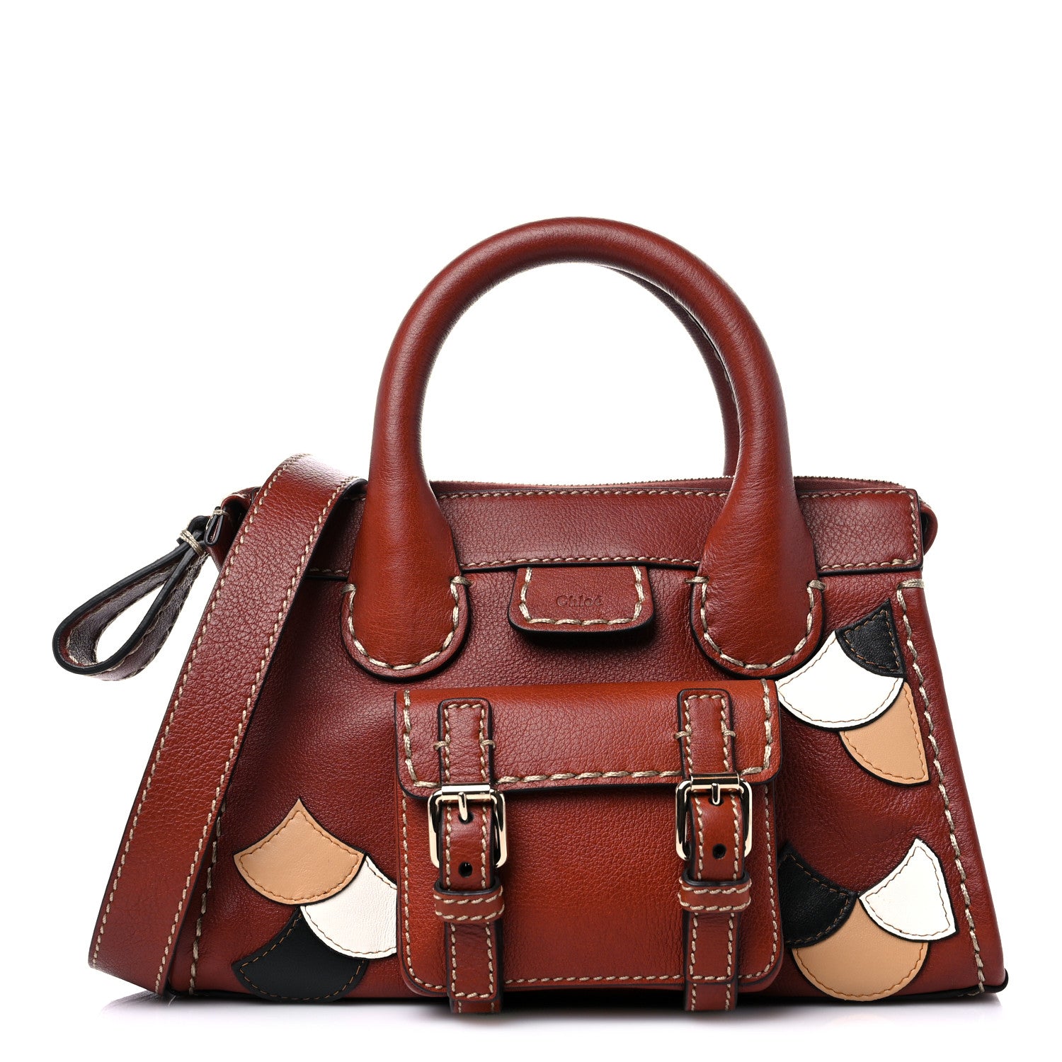 Chloe Buffalo Scallop Patchwork Mini Edith Sepia Brown 1 of 7