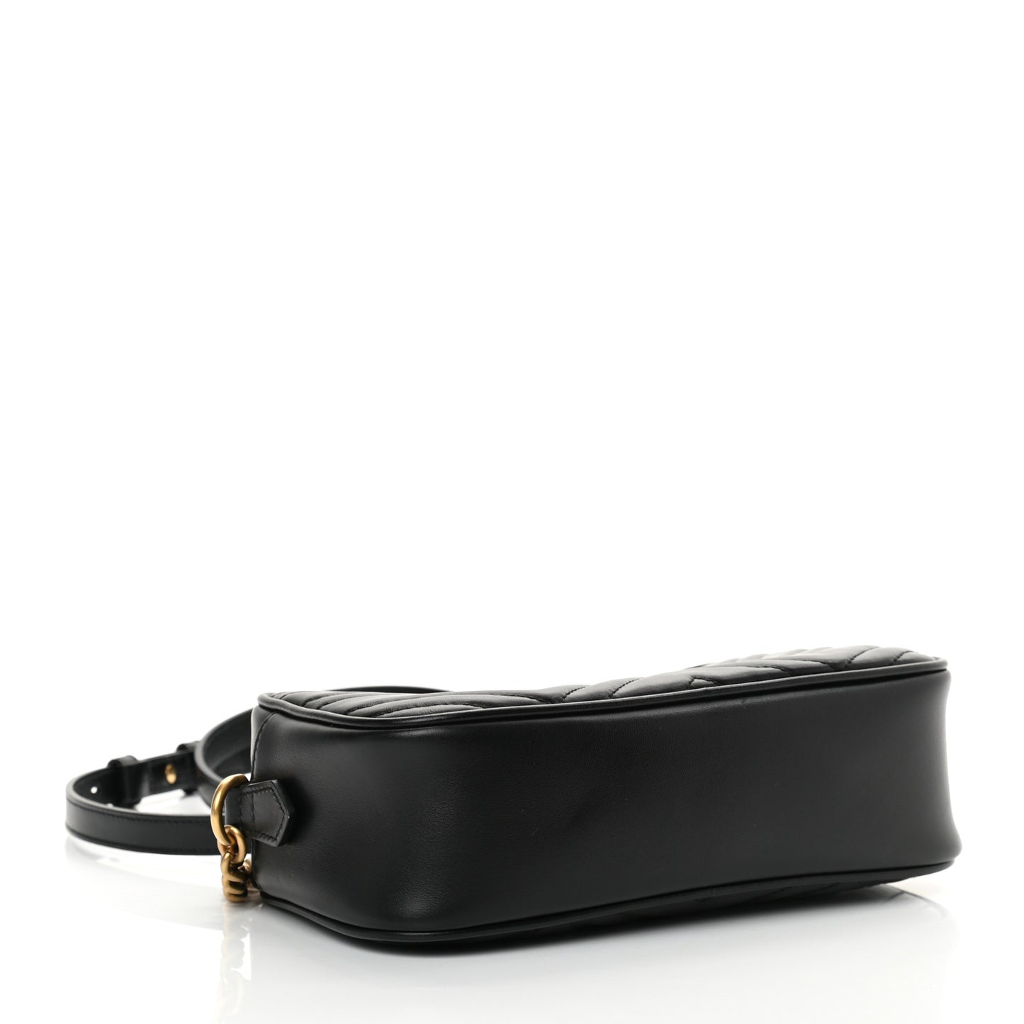 Calfskin Matelasse Small GG Marmont Chain Shoulder Bag Black