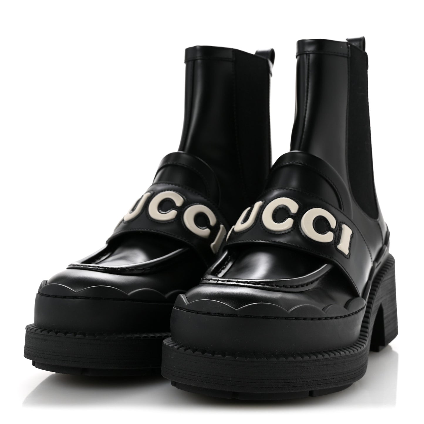 Calfskin Ornella Logo Ankle Boots 38 Black