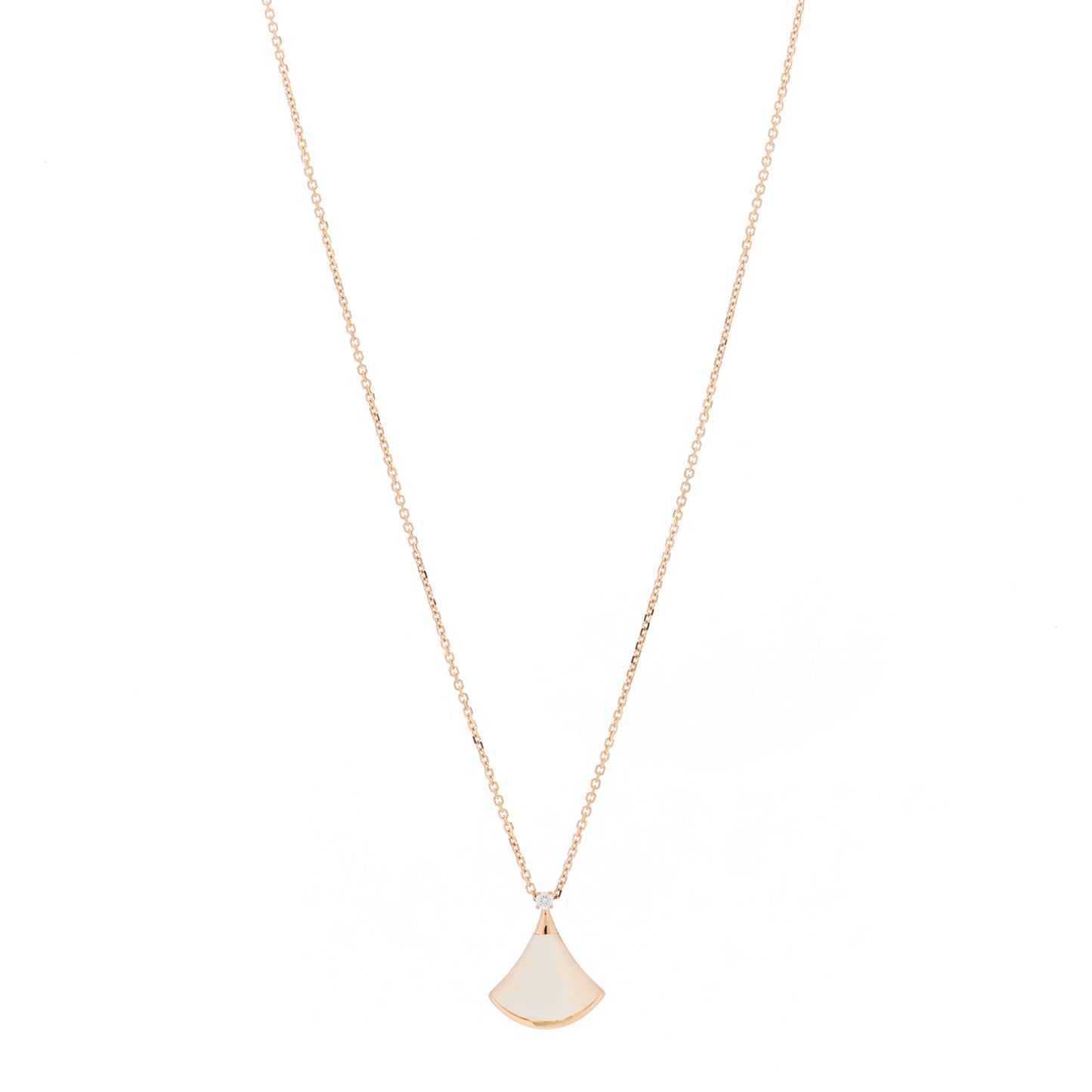 18K Rose Gold Diamond Mother of Pearl Small Divas' Dream Pendant Necklace