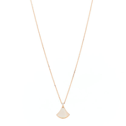 Bulgari 18K Rose Gold Diamond Mother of Pearl Small Divas' Dream Pendant Necklace 1 of 9