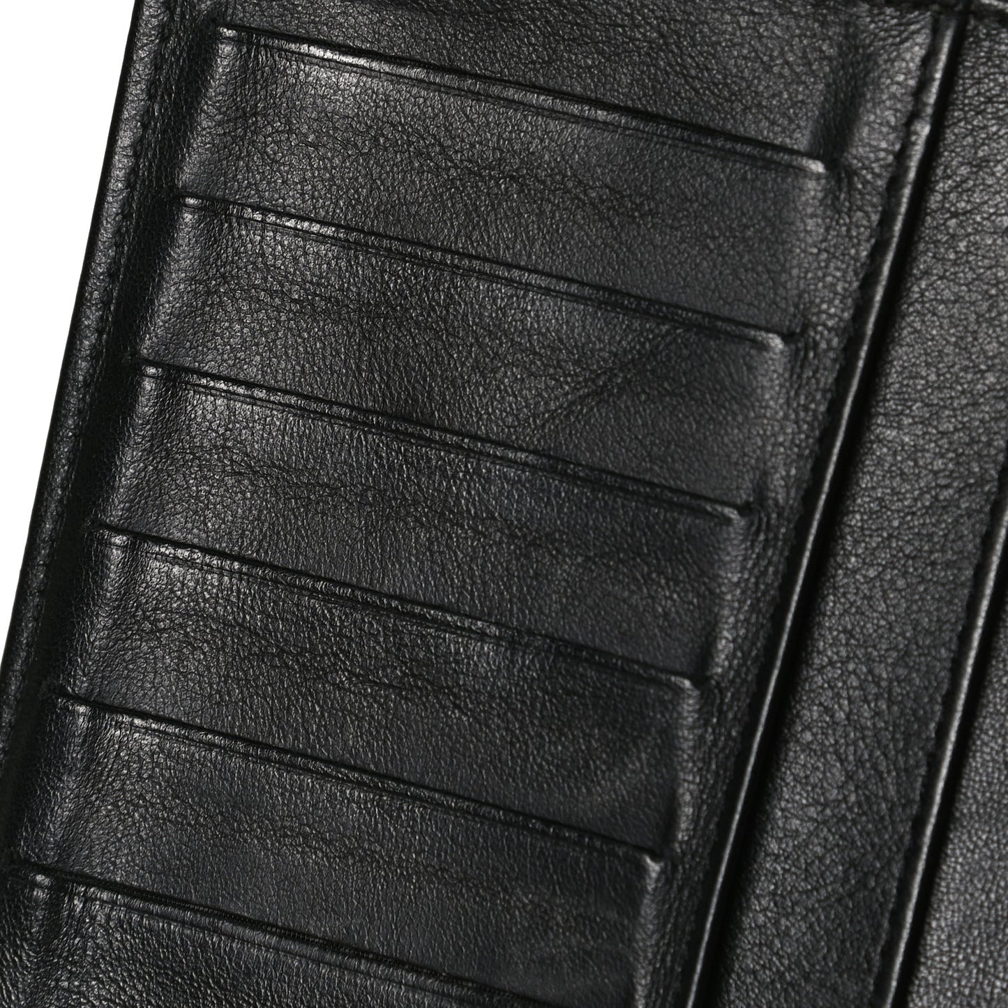 Patent Goatskin Large Flap Wallet Dark Brown