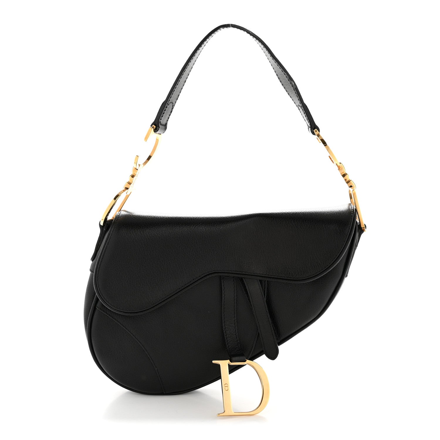 Christian Dior Shiny Goatskin  Saddle Bag Black 1 of 16