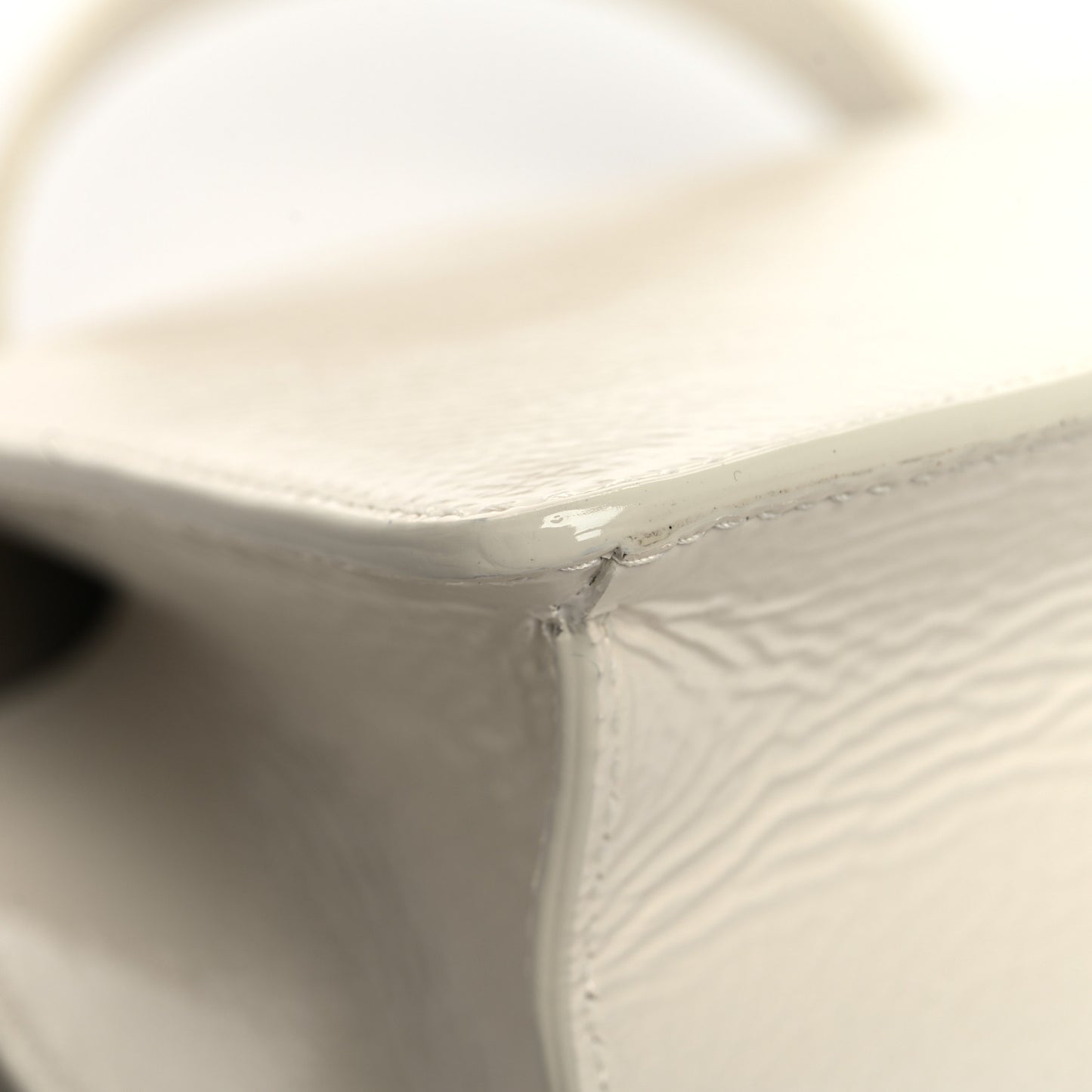 Textured Patent Calfskin Small Madeline Satchel Latte