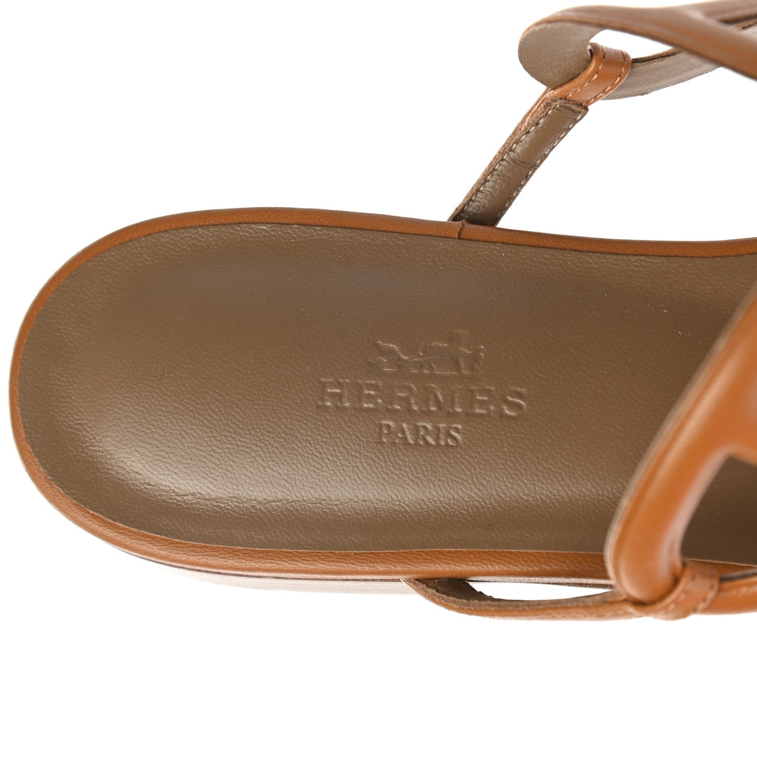 Hermes Nappa Womens Beach Sandals 37 Beige Dore 7 of 9