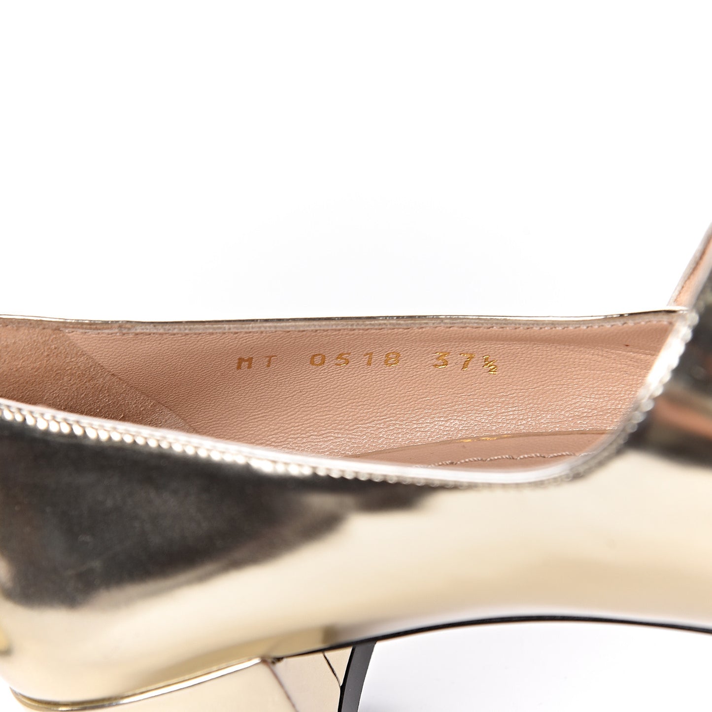 Mirror Finish Calfskin Baby-D Ballet Pumps 37.5 Stardust Gold