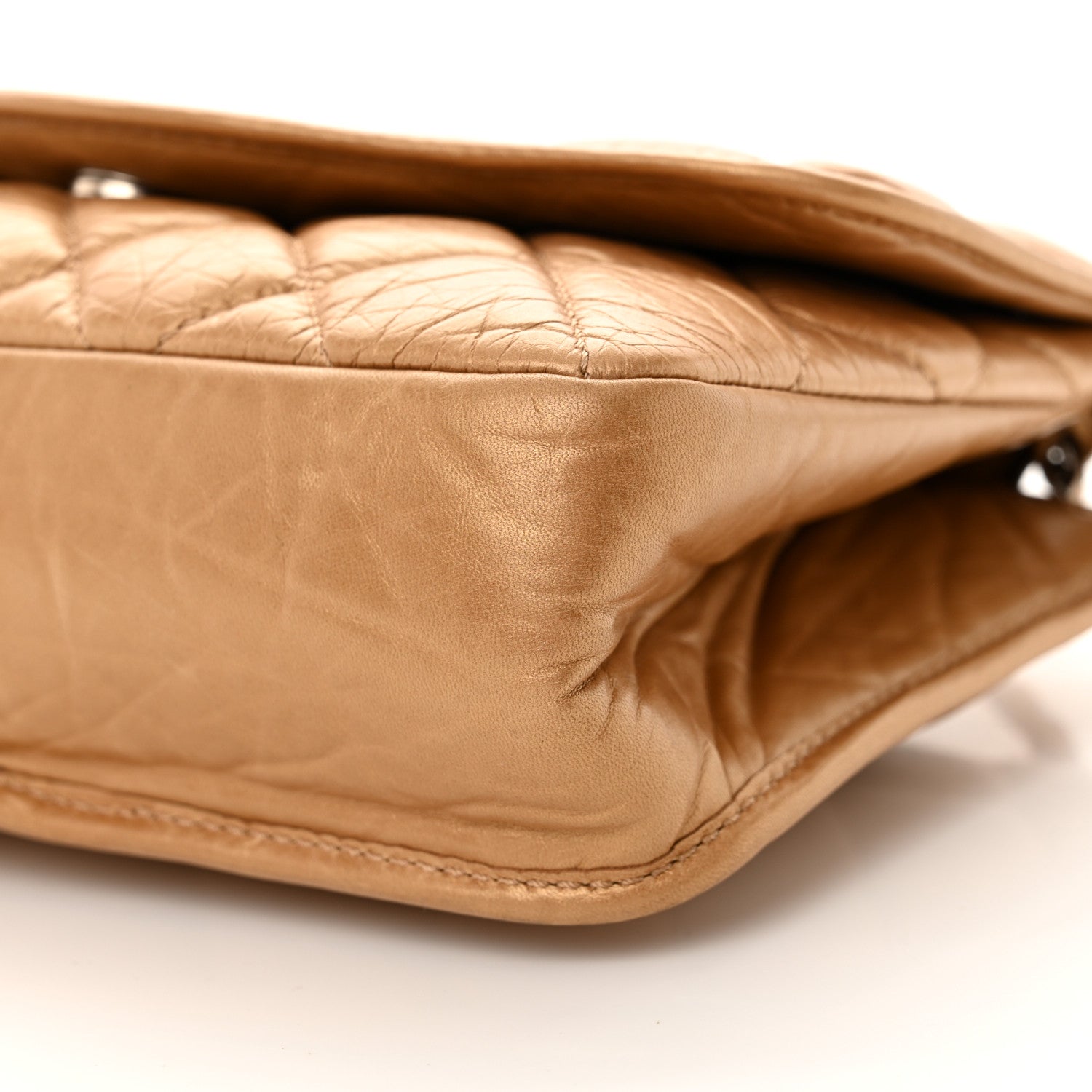 Chanel Aged Calfskin Vintage Ligne Flap Gold 10 of 10