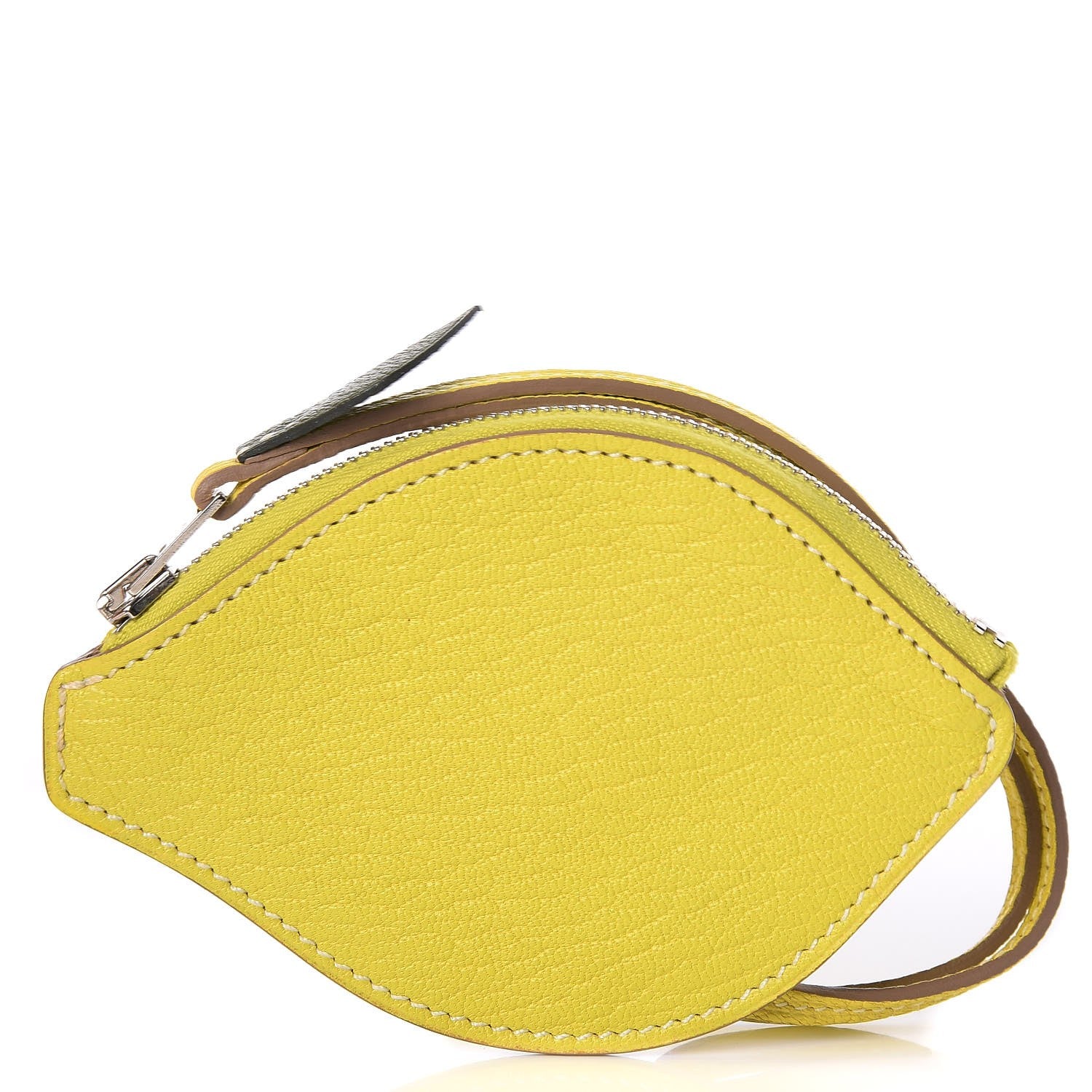 Hermes Chevre Mysore Tutti Frutti Citron Coin Purse Charm Lime 1 of 7