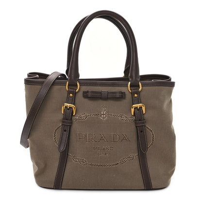 Prada Jacquard Logo Tote Corda Bruciato 1 of 11