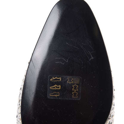 Chanel Tweed Patent Cap Toe Loafers 40 Ecru Black Gold 11 of 12