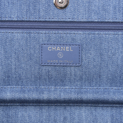 Chanel Denim Quilted Chain Around Wallet on Chain WOC Blue 6 of 10