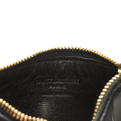 Saint Laurent Calfskin 5 Fragments Zip Pouch Card Holder Black 6 of 7