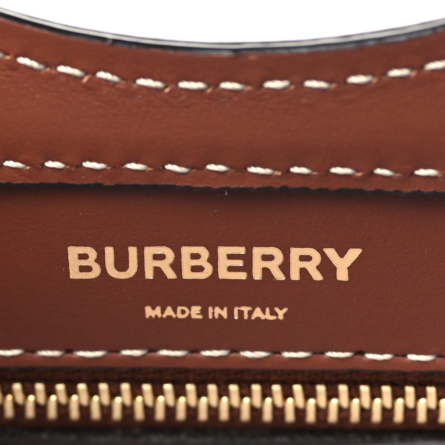 Burberry Canvas Smooth Calfskin Two Tone Mini Pocket Bag Natural Malt Brown 6 of 6