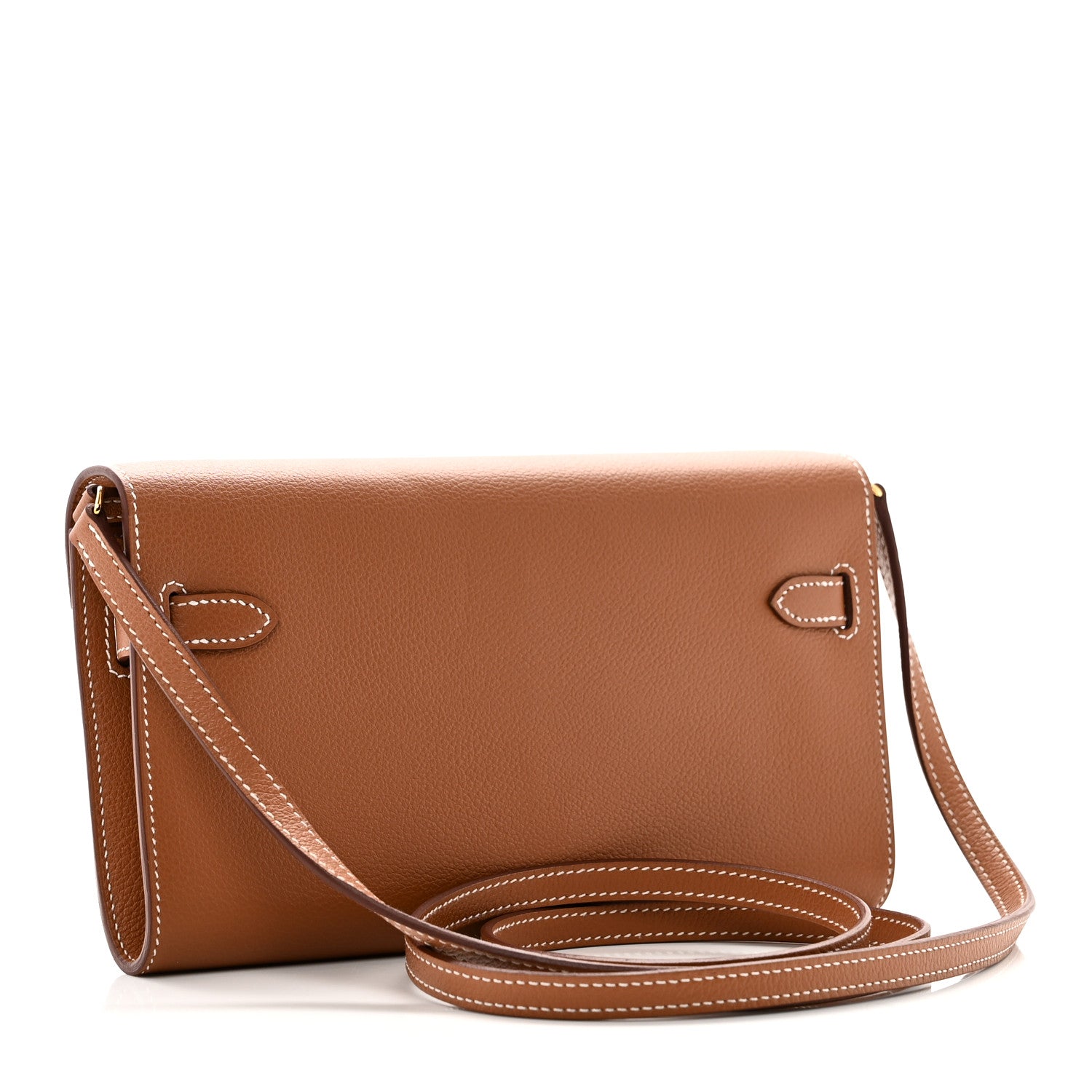 Hermes Evercolor Kelly Wallet To Go Gold 3 of 10