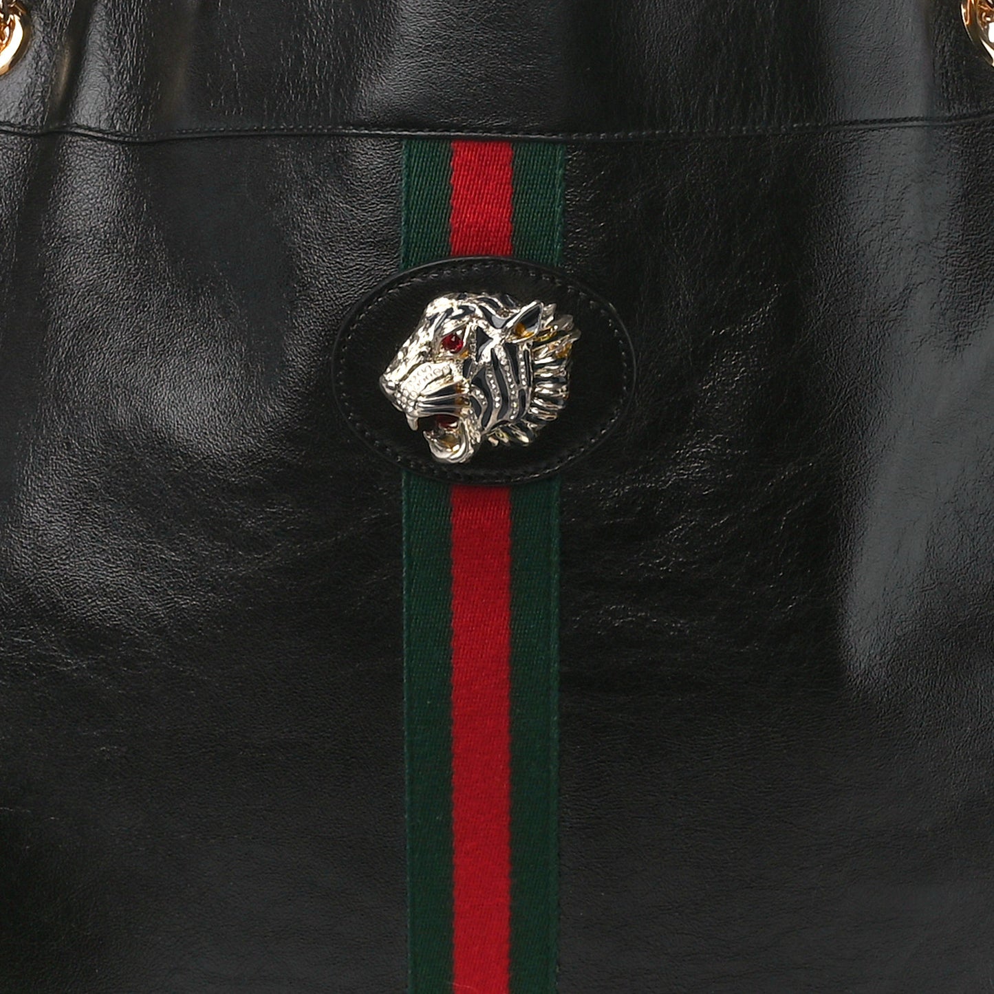 Calfskin Maxi Rajah Chain Tote Black