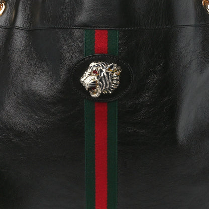Gucci Calfskin Maxi Rajah Chain Tote Black 11 of 15