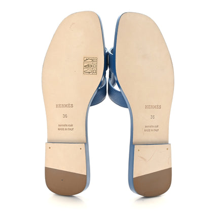 Hermes Epsom Oran Sandals 36 Bleu Bleuet 5 of 9