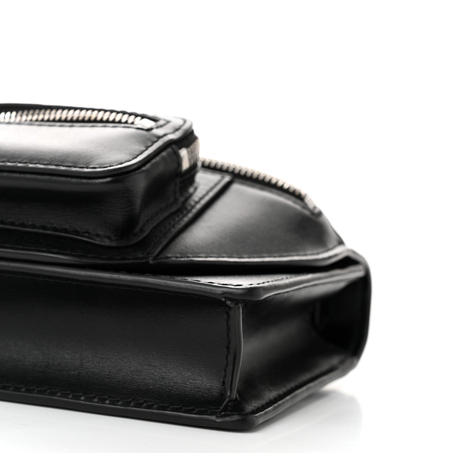 Textured Calfskin Attica Crossbody Black