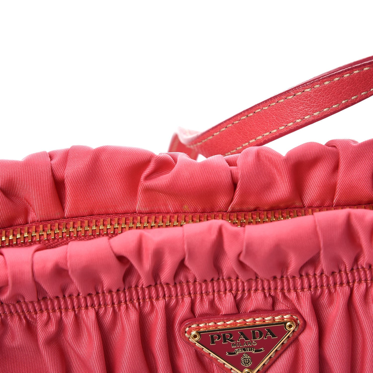 Prada Tessuto Nylon Gaufre Wristlet Pink 8 of 8