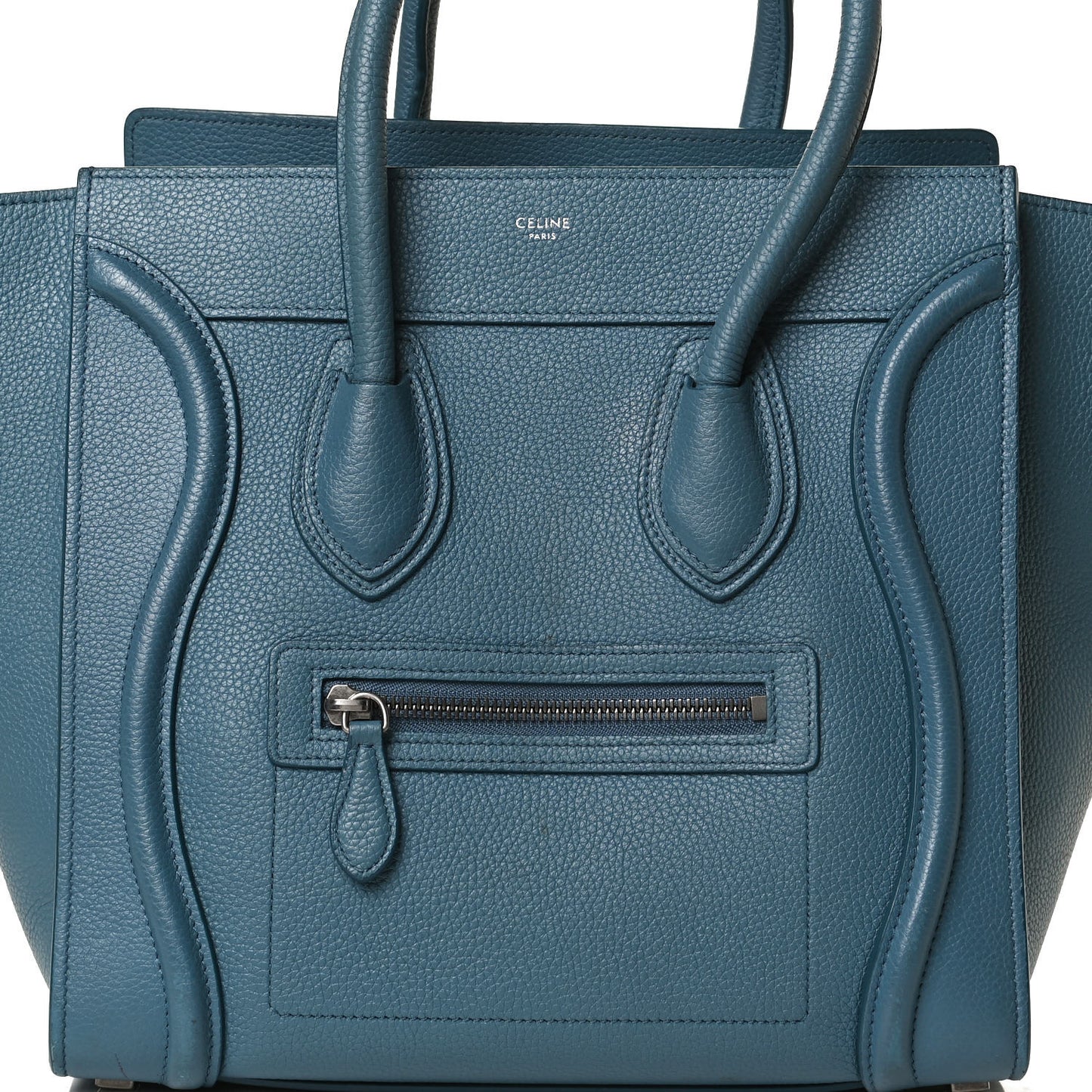 Drummed Calfskin Micro Luggage Slate