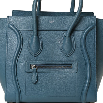 Celine Drummed Calfskin Micro Luggage Slate 8 of 15